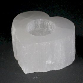 Selenite Heart Candle Holder - Click Image to Close